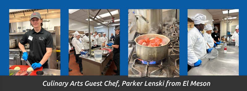 Culinary Arts Grad, Parker Lenski, Demonstrates El Meson's famous Birria Tacos! Image